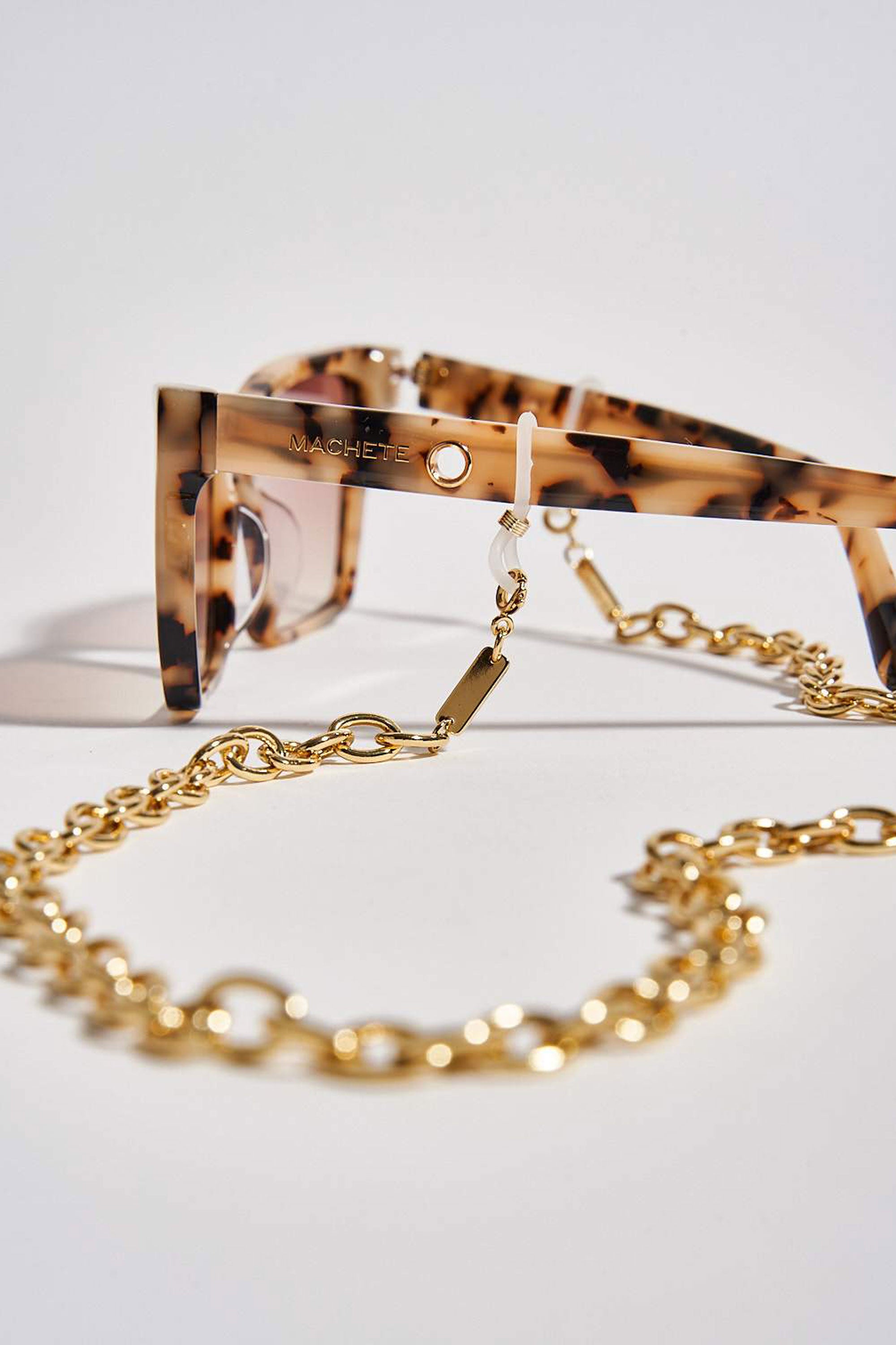 Petite Paperclip Sunglass + Mask Chain in Gold