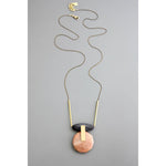 Load image into Gallery viewer, Matte Black and Agate Pendant Necklace
