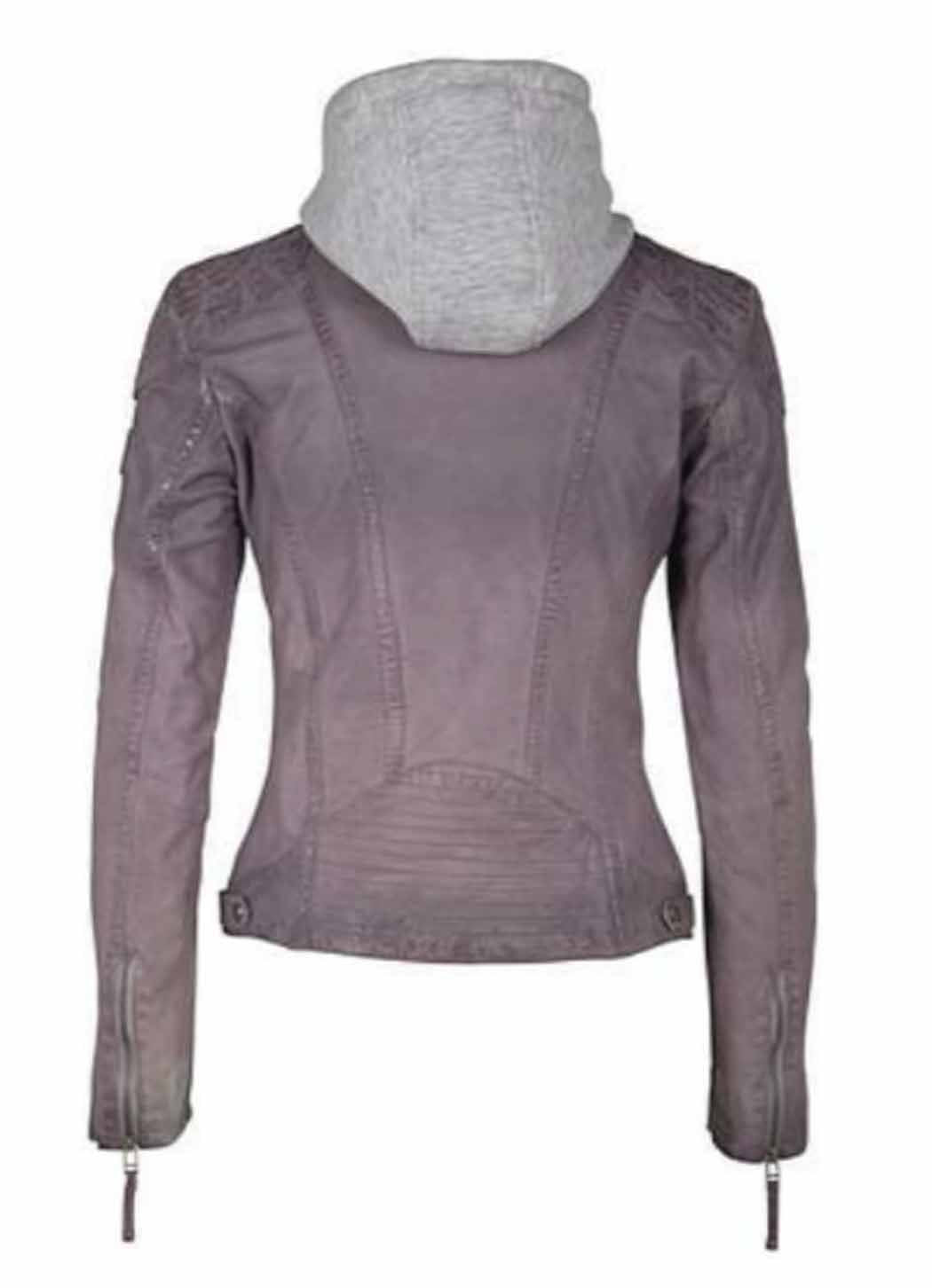 Casha Ombre Leather Jacket in Lilac