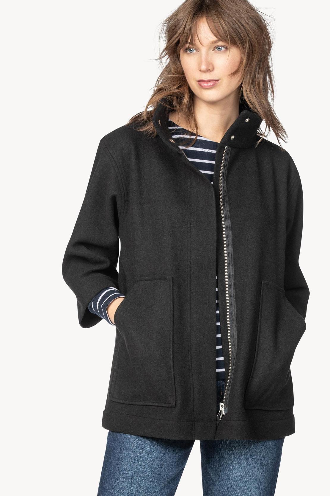 Zip Front Jacket in Black