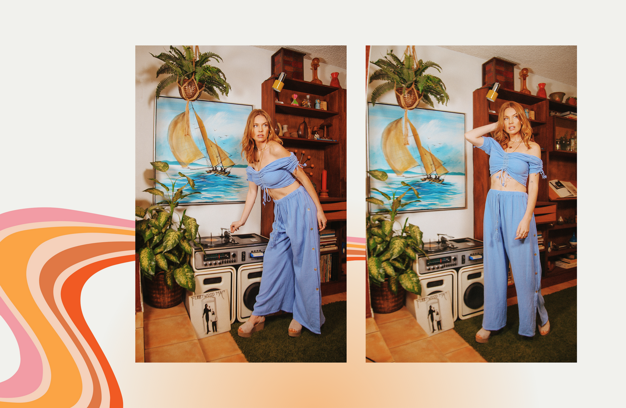 calypso campaign - iris top cassia pants