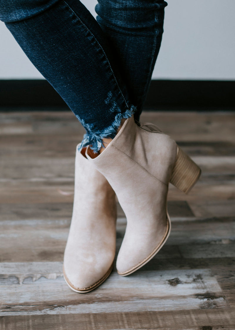 faux suede bootie