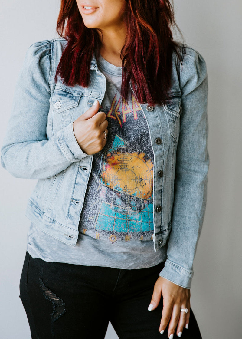 puff denim jacket