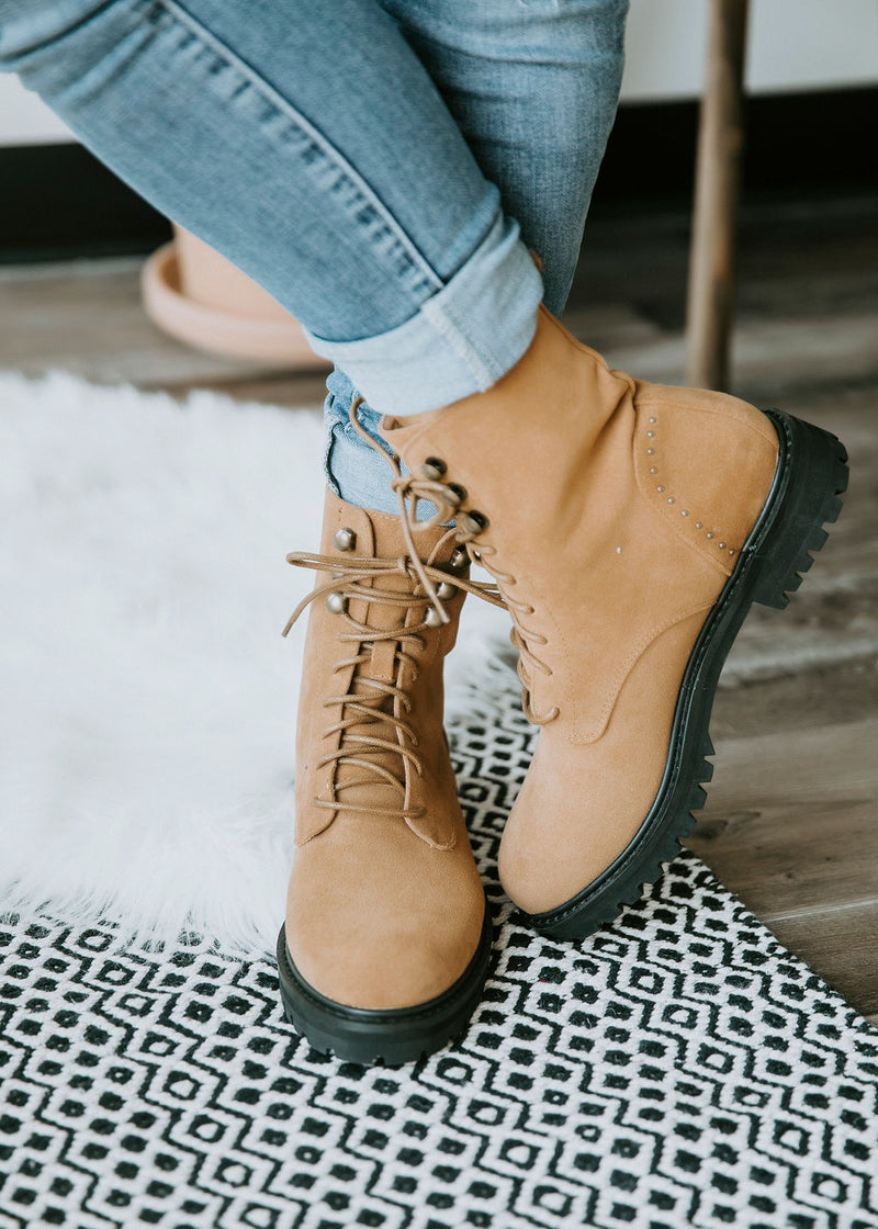 tan suede combat boots