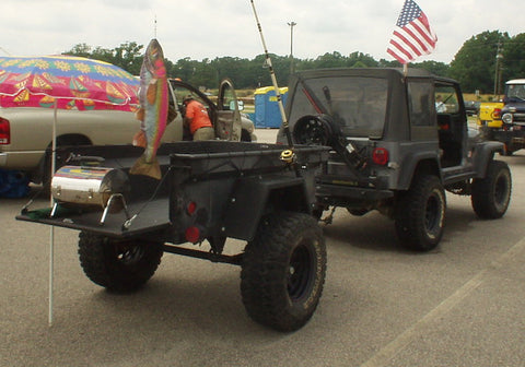 Jeep towing trailer