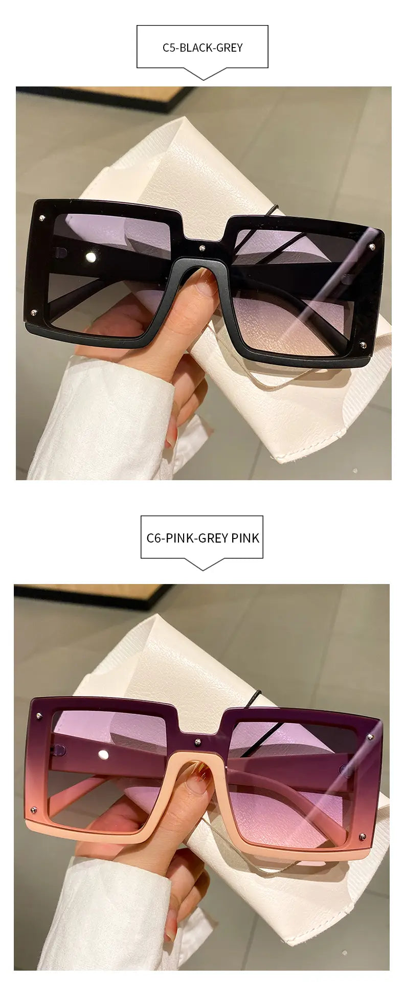 gafas de sol cuadradas oversized para hombres y mujeres   gafas   marca de lujo   detalles 6