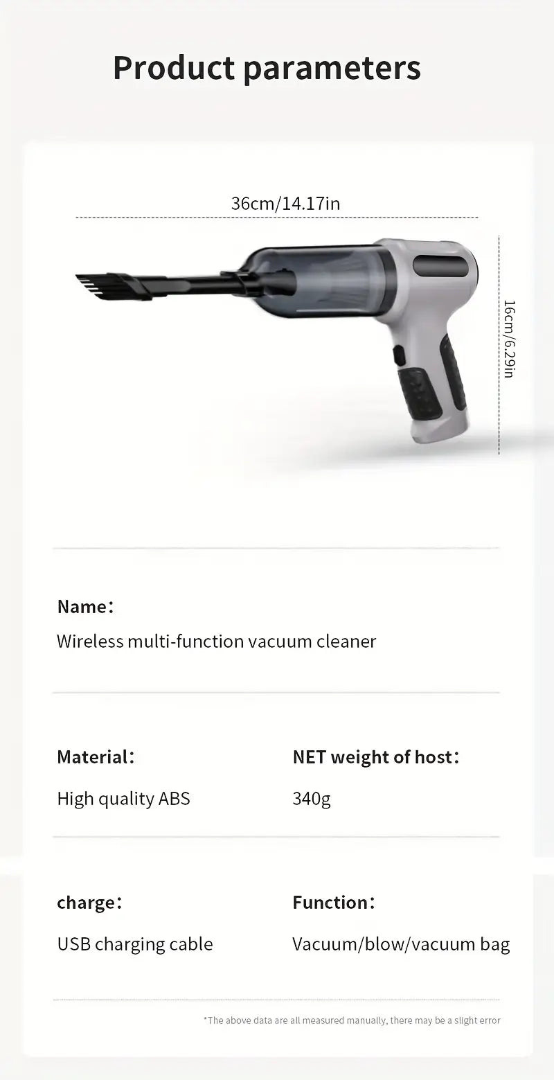 portable cordless vacuum cleaner with high   usb rechargeable ideal for cars home use   accessory kit details 15