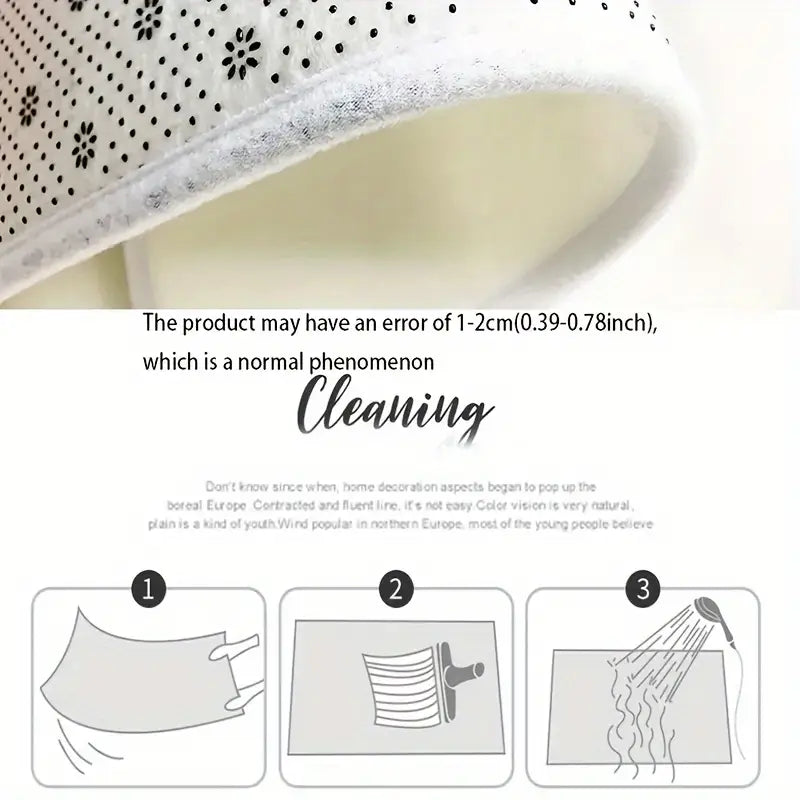 non slip lightweight polyester bathroom mat medium pile square rug with polypropylene backing machine made flannel doormat for bedroom indoor use hand washable details 9