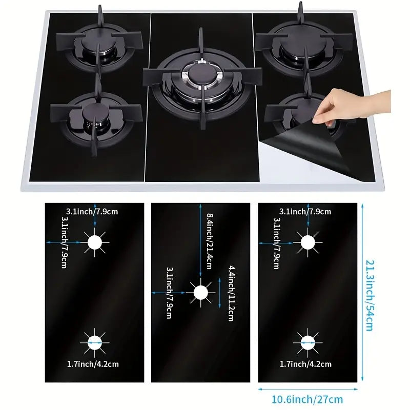 set of 3 high temperature resistant gas stove protector with 0 2mm thickness easy to clean and reusable stove mat ptfe gas stove mat stove protector oil and dirt resistant kitchen accessory details 9