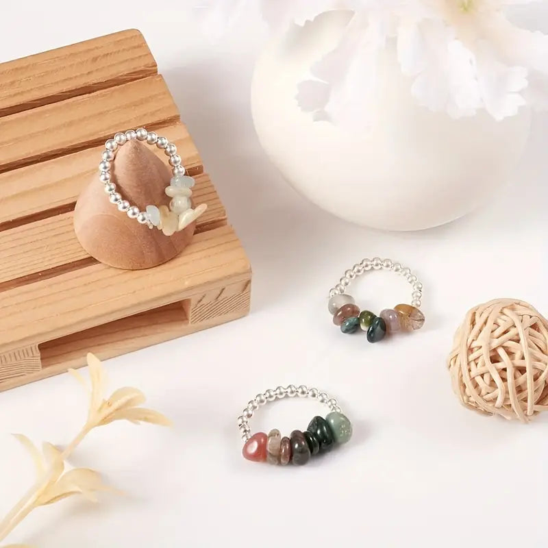 80cm de grava de cristal natural, cuentas semiacabadas, fragmentos de cuentas sueltas para hacer joyería, pulsera, collar, regalo, detalles 9