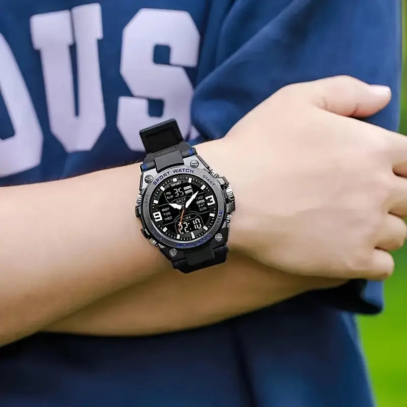 reloj de hombre multifuncional para exteriores, estudiante de secundaria, moda juvenil, reloj electrónico con detalles 1