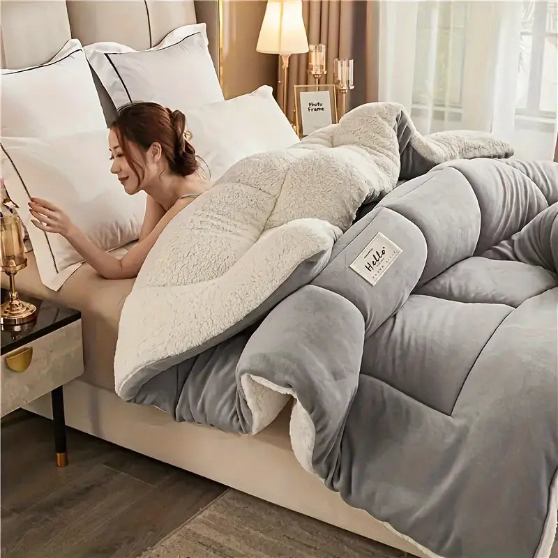 reversible   comforter contemporary   quilted duvet insert with box   ultra   velvet fabric medium weight polyester fill machine washable multipurpose   in 9 sizes christmas present details 24