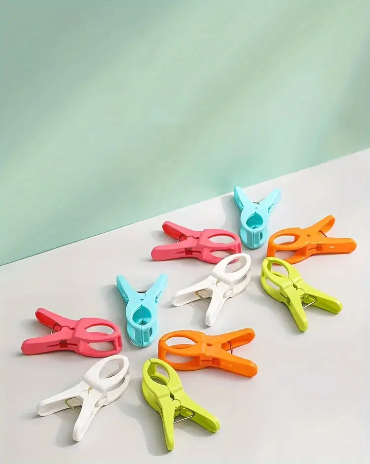 5 pack large plastic clothespins windproof laundry hanging clips for towels linens and quilts details 0