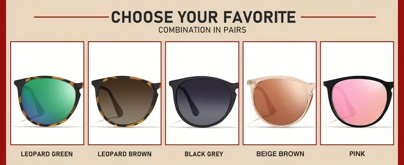 gafas de sol redondas polarizadas para mujer y hombre, estilo retro, para exteriores, conducción, verano, playa, viajes, día de la madre, detalles 2