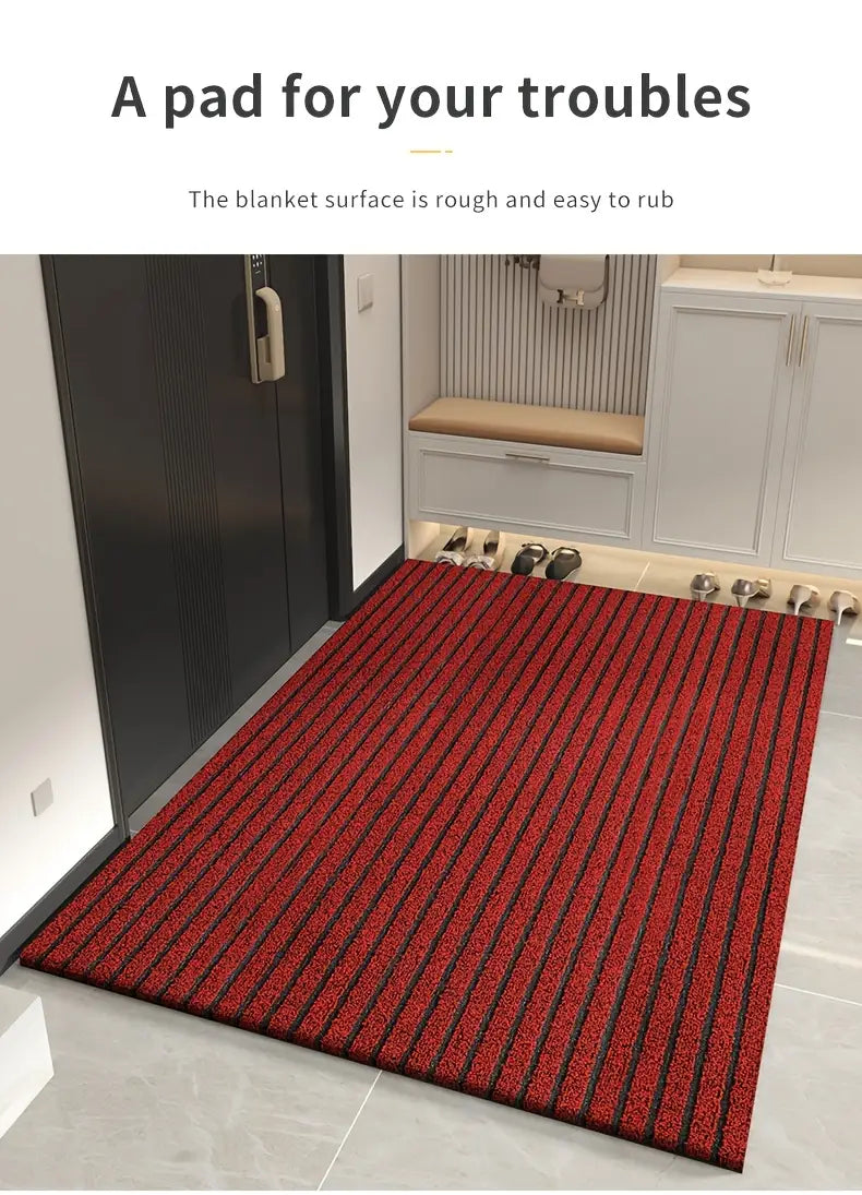 1pc striped dirt resistant floor mat waterproof non slip floor mat outdoor entrance doormat entryway mat front porch doormat   and dust removal mat entryway wear resistant   mat   cut carpet easy to clean and   rug details 1