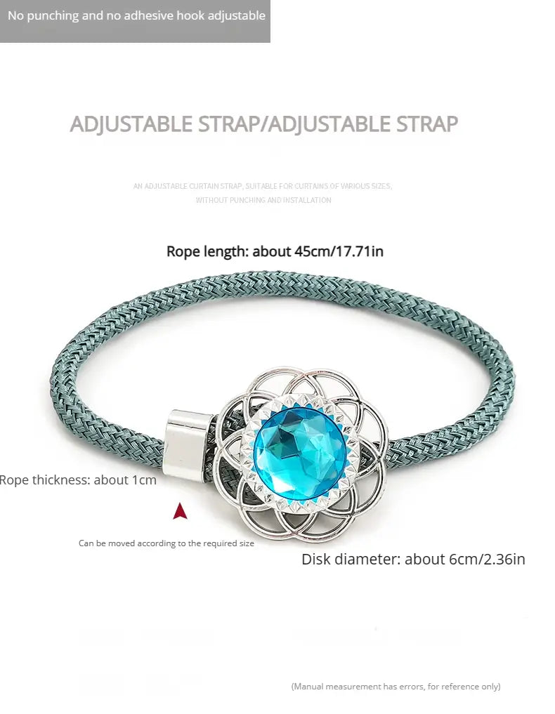 2 dona rang-barang toshli qimmatbaho toshlar bilan boy bo‘laklar, sozlanadigan shaffof pardalar uchun tutqichlar, saqlash bilan, oddiy yig‘ish kamarlar, deraza pardalari uchun yengil hashamatli deraza pardasi aksessuarlari, tafsilotlar 1