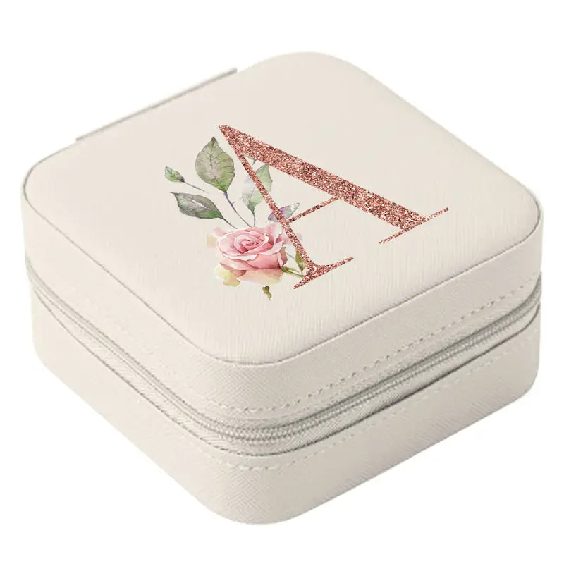 мини портативная коробка для хранения украшений с печатью буквы для колец, ожерелий, гвоздиков, детали хранения 5