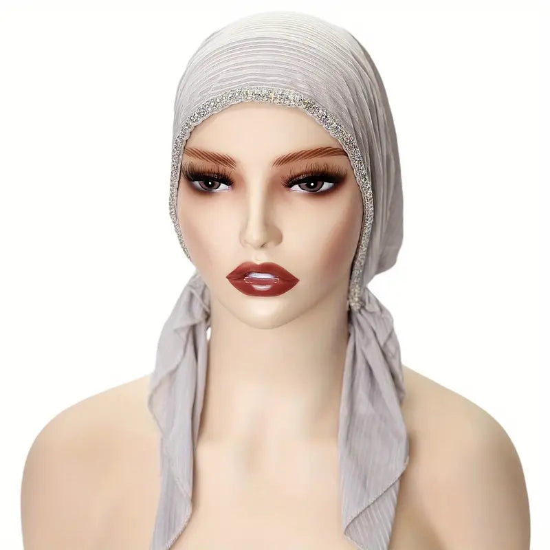 1pc classic hijab beanie hat elegant solid color breathable   headscarf chemo hat ramadan turbans for women gifts for eid details 10