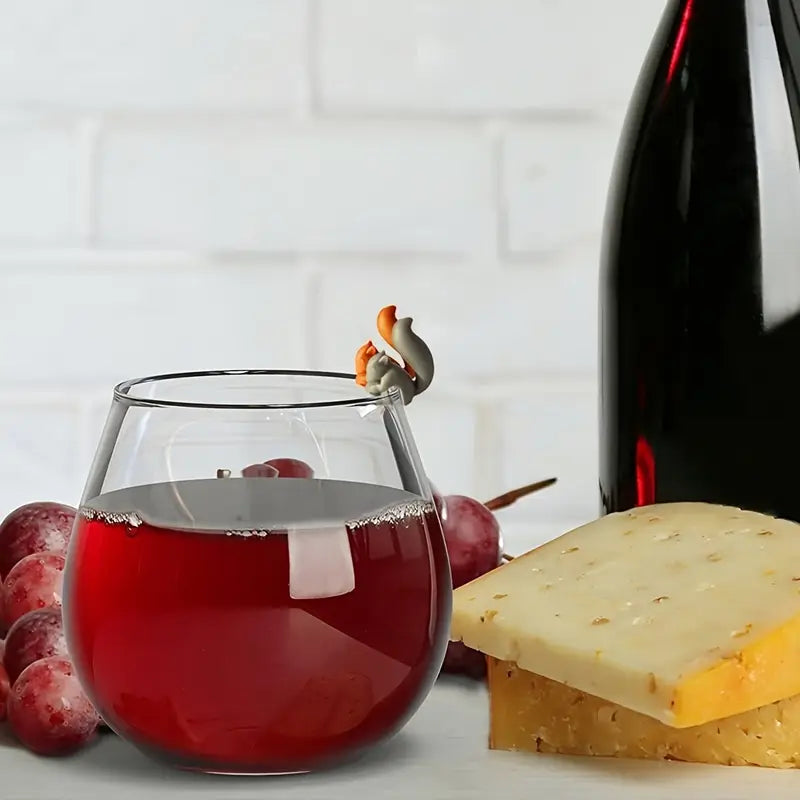 5pcs tea bag holder tea bag hanger cute beverage marker squirrel shaped silicone identifier suitable for cups and mugs suitable for home coffee shop picnic tea accessories details 4