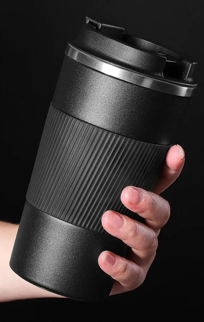380ml 510ml double walled insulated stainless steel coffee mug leak proof non slip vacuum metal travel thermal cup for hot and cold beverages details 2