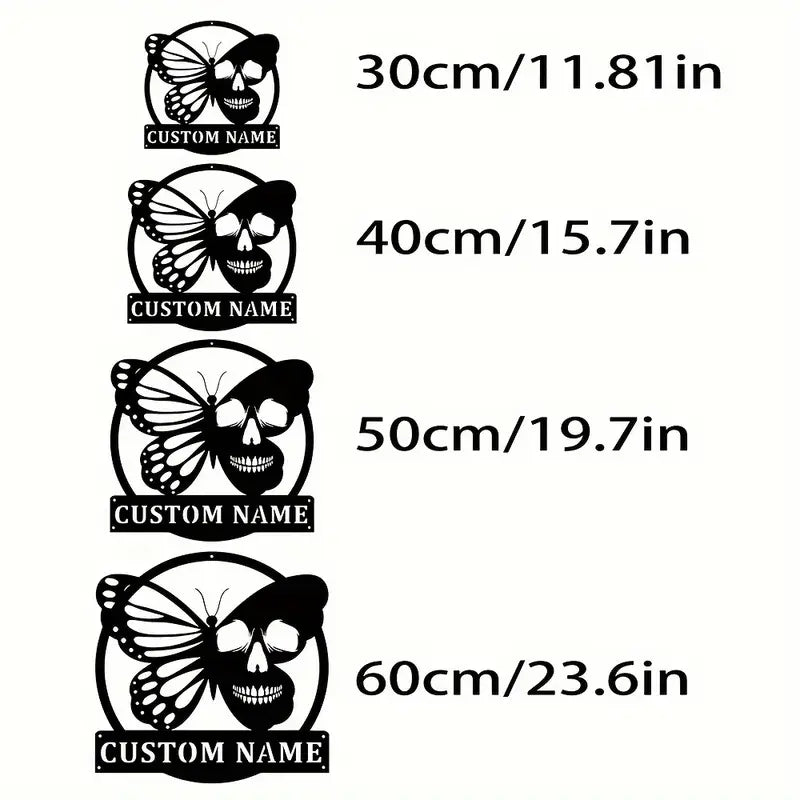 custom skull metal personalized iron cutout craft black suitable for kitchen dining room outdoor garden no electricity required parties and festivals door hanging decor details 3