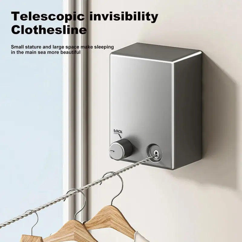 выдвижная бельевая веревка из нержавеющей стали, выдвижной сушильный шнур для одежды, экономящий место сушилка для одежды для домашних условий, детали 0
