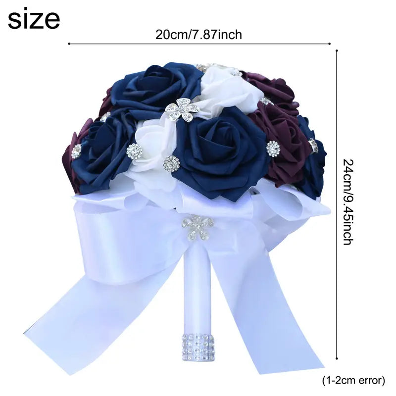 elegant handmade rose bridal bouquet with     pearl accents   weddings parties details 12