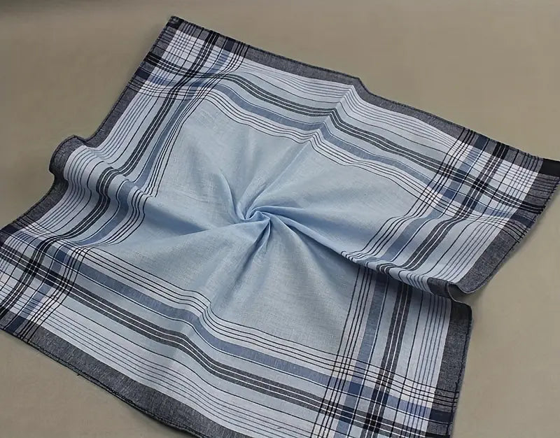   classic mens cotton handkerchiefs fashionable knitted striped pattern handkerchief set details 4