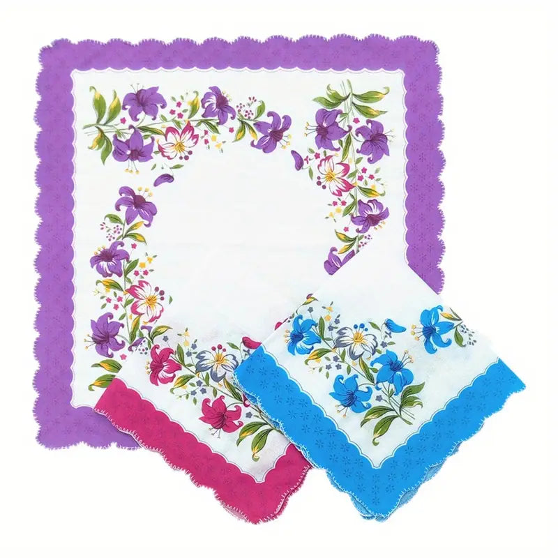 6pcs 10pcs 15pcs assorted varieties packing 11 inch cotton lady handkerchief many styles mixed hanky for men and women for gifts details 4