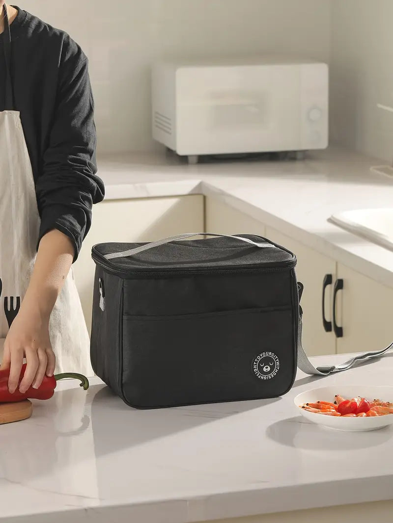 1 pieza de bolsa de almuerzo aislada, a prueba de fugas, de gran capacidad, linda con tema de animales, hecha de tela Oxford, con interior de aluminio, portátil, lavable a mano, con forma cuadrada, para estudiantes y trabajadores de oficina, viajes y picnic detalles 7