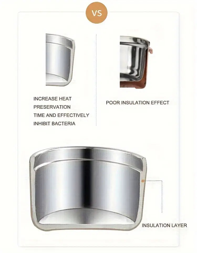 1 juego de lonchera de acero inoxidable de gran capacidad con bolsa y cubiertos portátil reutilizable con aislamiento, adecuado para escuelas, campamentos, para volver a clases, útiles escolares y detalles de suministros 10