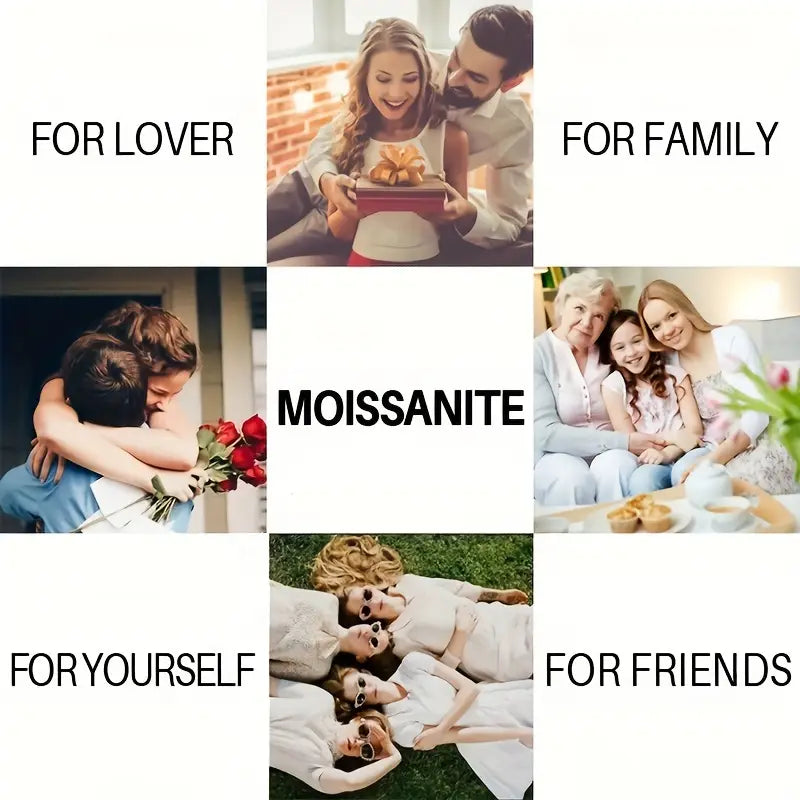     moissanite band ring elegant 925 silver finger ring jewelry proposal engagement wedding gift with gift box details 11