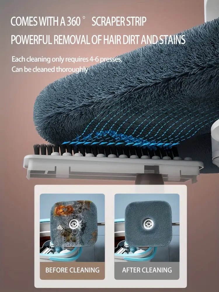 set de mopa giratoria versátil con cubo y 4 cabezales de repuesto lavables a mano, para uso en seco y húmedo en suelos de madera, baldosas, mármol; ideal para limpieza del hogar detalles 3