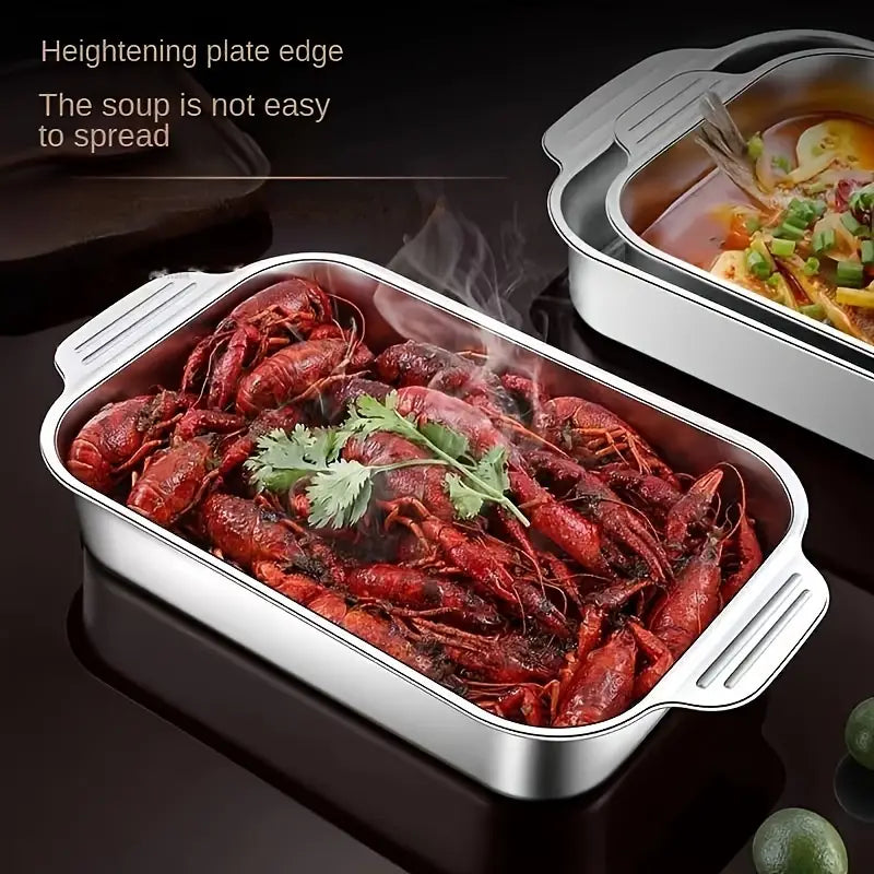 1 dona chuqur pishirish varag'i, zanglamaydigan po'latdan yasalgan qovurish panasi, yopishmaydigan grill panjalari, pech aksessuarlari, pishirish asboblari, oshxona qurilmalari, oshxona aksessuarlari, qopqog' bilan yoki qopqogsiz tafsilotlar 2