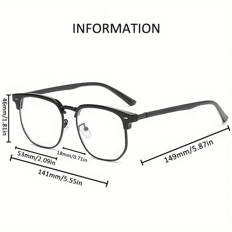 retro advanced sense semi frame personality light induced color changing sunglasses male eyebrow frame versatile casual sunglasses details 3