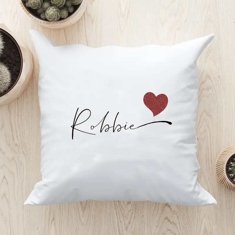 custom heart pattern velvet pillowcase personalized name single sided print white polyester nursery home decor pillow not included details 2