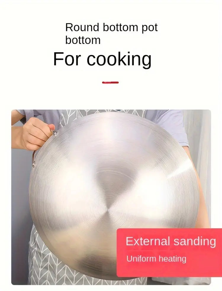 40см большой wok из нержавеющей стали с двойными ручками, утолщённый, поварской кастрюль для приготовления пищи, легко использовать, для коммерческого и домашнего использования, детали 2