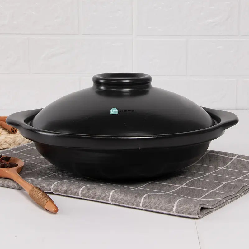 1pc ceramic stew pot casserole dish clay cooking shallow pot multi purpose cooking pot   cookware with lid hot pot soup pot traditional rice cooking pot terracotta pot details 2