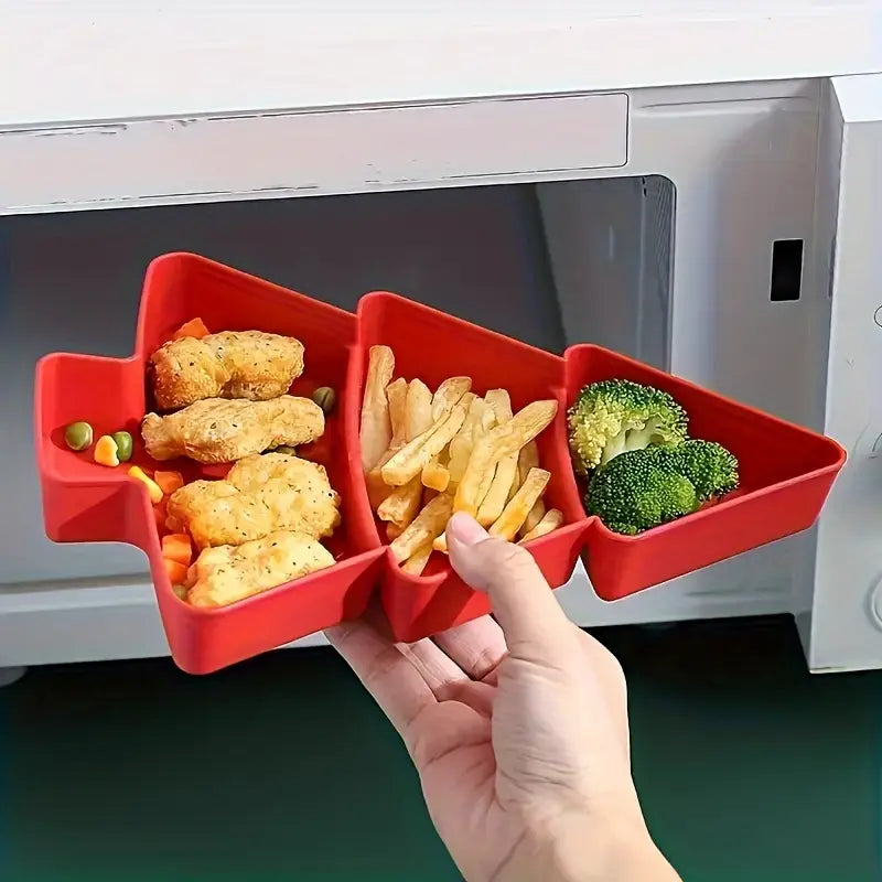 a pack of christmas tree shaped plastic trays separated appetizer plates suitable for candy salad dessert nuts food safety party trays for home office and holiday details 8