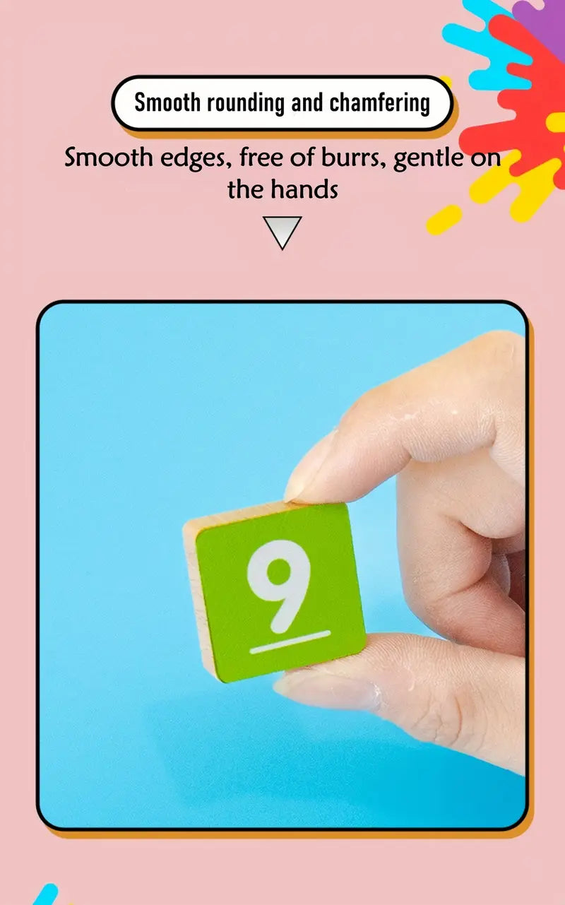 childrens wooden finger teaching aids enlightenment education toys kindergarten learning mathematical addition and subtraction board details 6