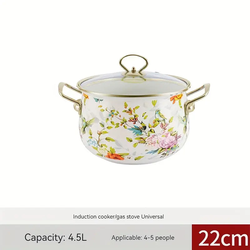 premium enamel soup pot with dual handles high temperature resistant large capacity for boiling versatile for gas or home and restaurant kitchens details 15
