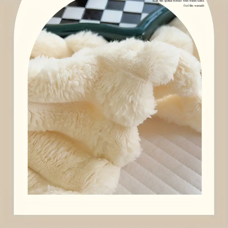 1 dona quyon junidan yasalgan ikki tomonlama yostiq ko'rpa, issiq ko'rpa, uxlaydigan ko'rpa, havo sharoitida foydalanish uchun ko'rpa, ofis, ochiq havoda, lagerda, divanda, sovg'a ko'rpa, Rojdestvo sovg'asi tafsilotlari 8