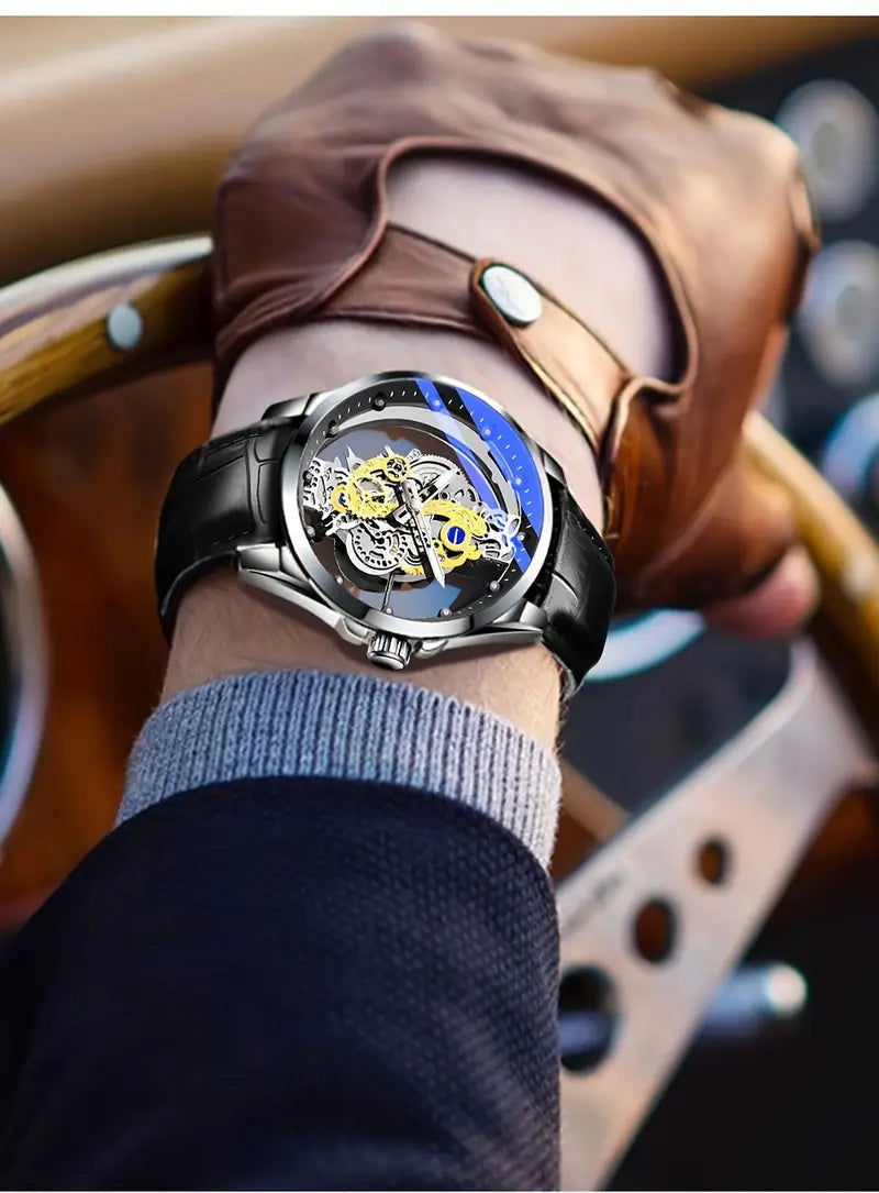   elegant mens quartz watch   steel strap     everyday wear   gift details 4