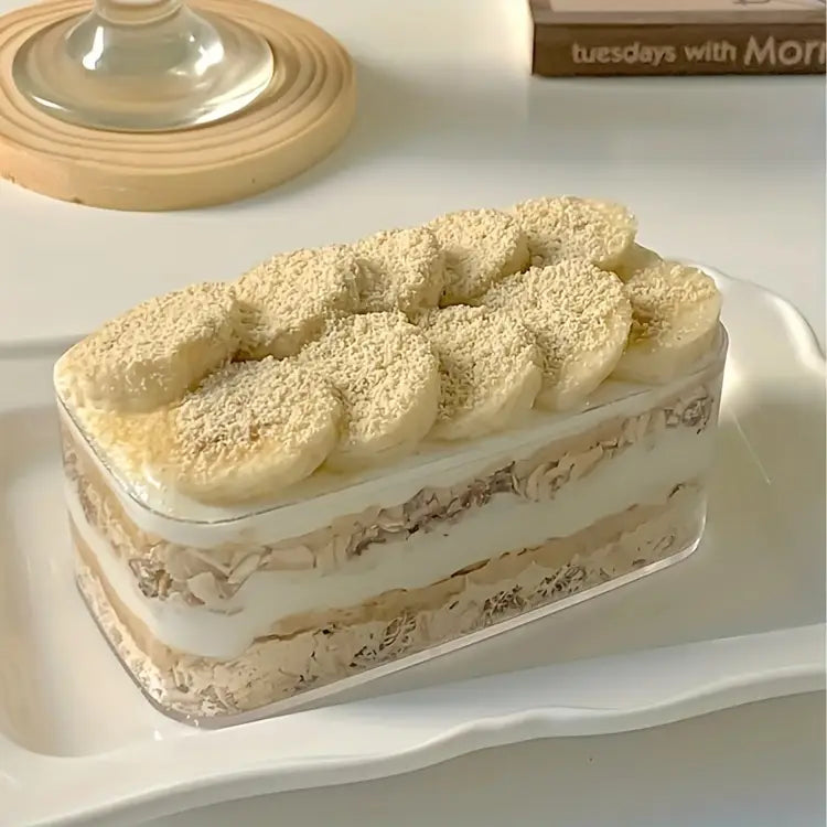 10 шт. универсальных прозрачных пластиковых контейнеров для десертов, прочных и многоразовых, для выпечки, печенья, тортов, ресторанов, муссовых тортов, тирамису, прозрачных банок для печенья, маленьких форм для хлеба или рулетов, для домашних пекарей и пекарен, детали 0