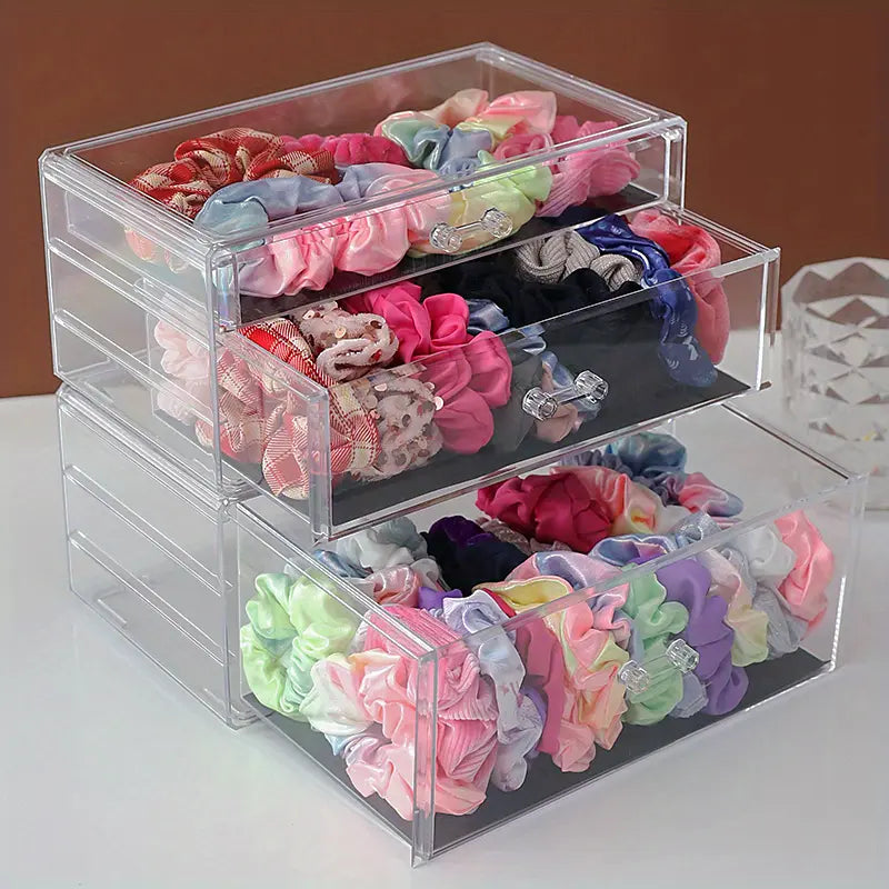 shaffof changdan himoyalangan soch aksessuarlari saqlash zargarlik qutisi elastik lenta soch halqasi soch qisqich taroq qutisi katta sig‘imli zargarlik saqlash qutisi tafsilotlar 0