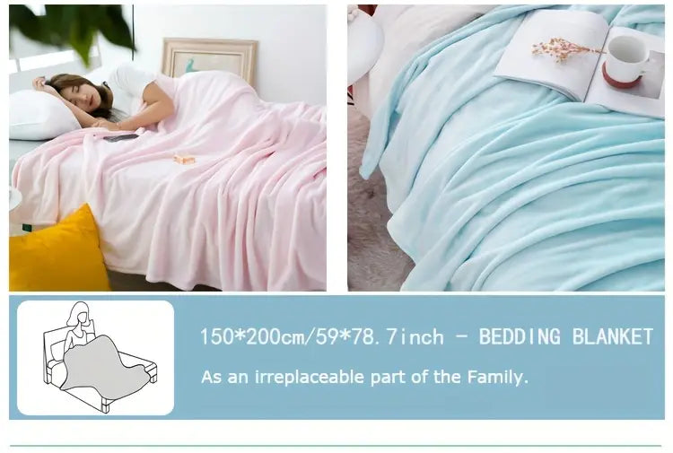 1pc fleece blanket for couch solid color 300gsm super soft flannel fuzzy blanket throw blanket plush cozy blanket for   christmas present details 5