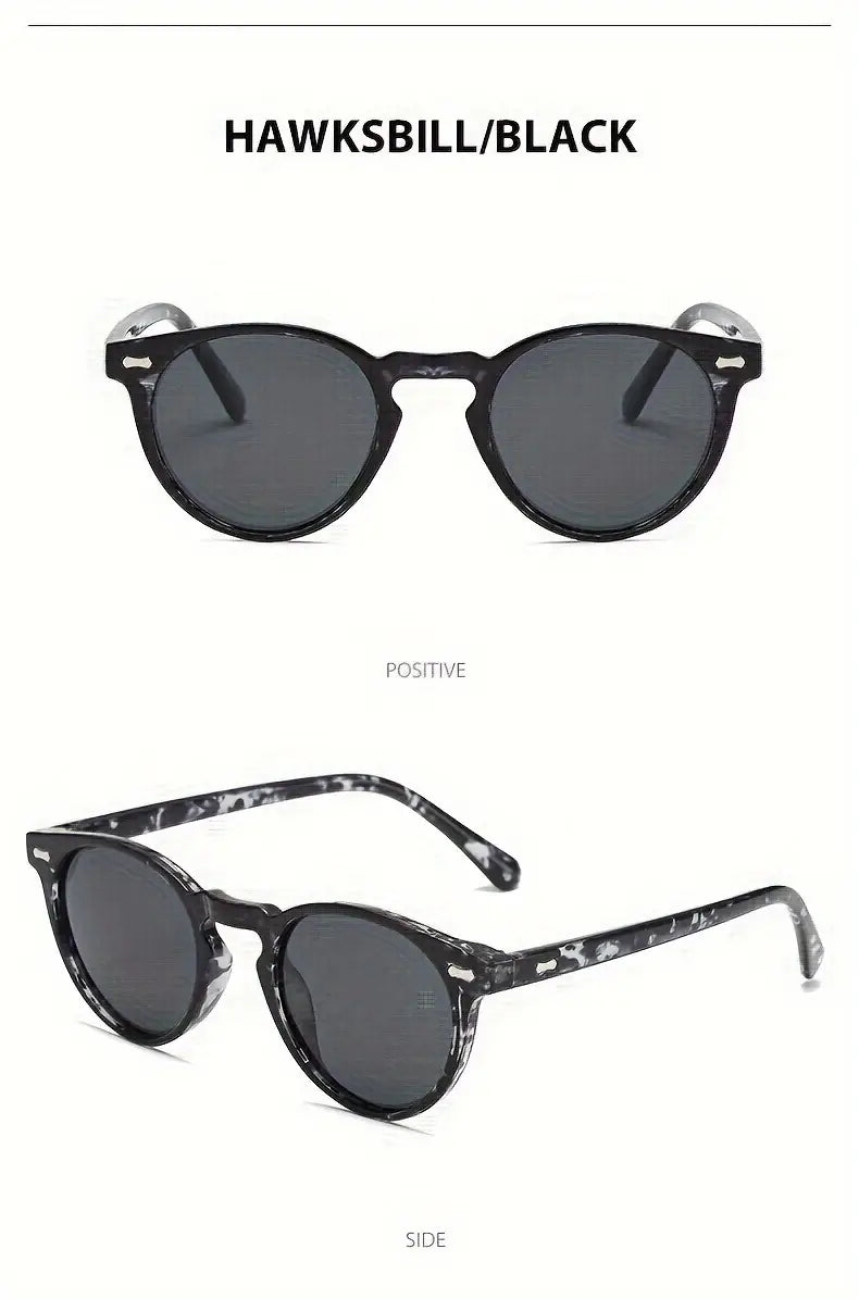 polarized retro round fashion glasses rice nail anti eyestrain mens and womens daily decoration details 5