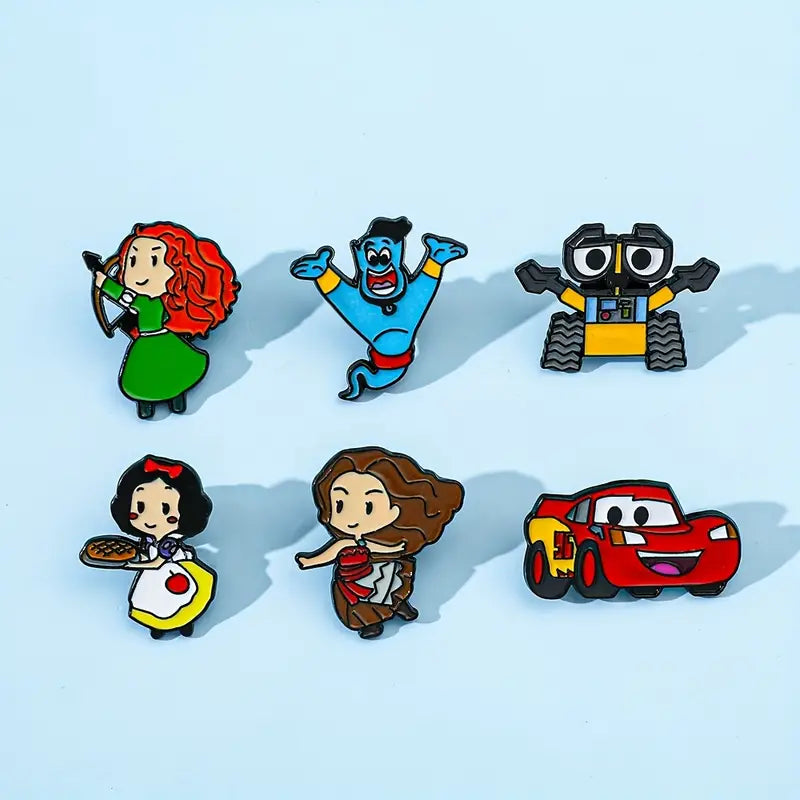 enamel pin set 6pcs cute cartoon brooches for backpacks clothing accessories details 5