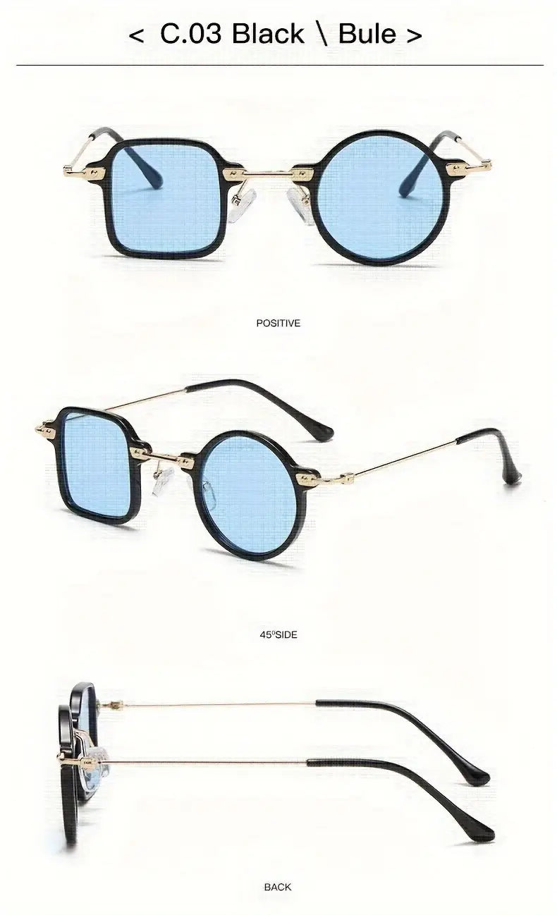 tr90 moda asimétrica para mujeres y hombres con lentes de sol con tono retro y protección anti reflejos para disfraces detalles 14