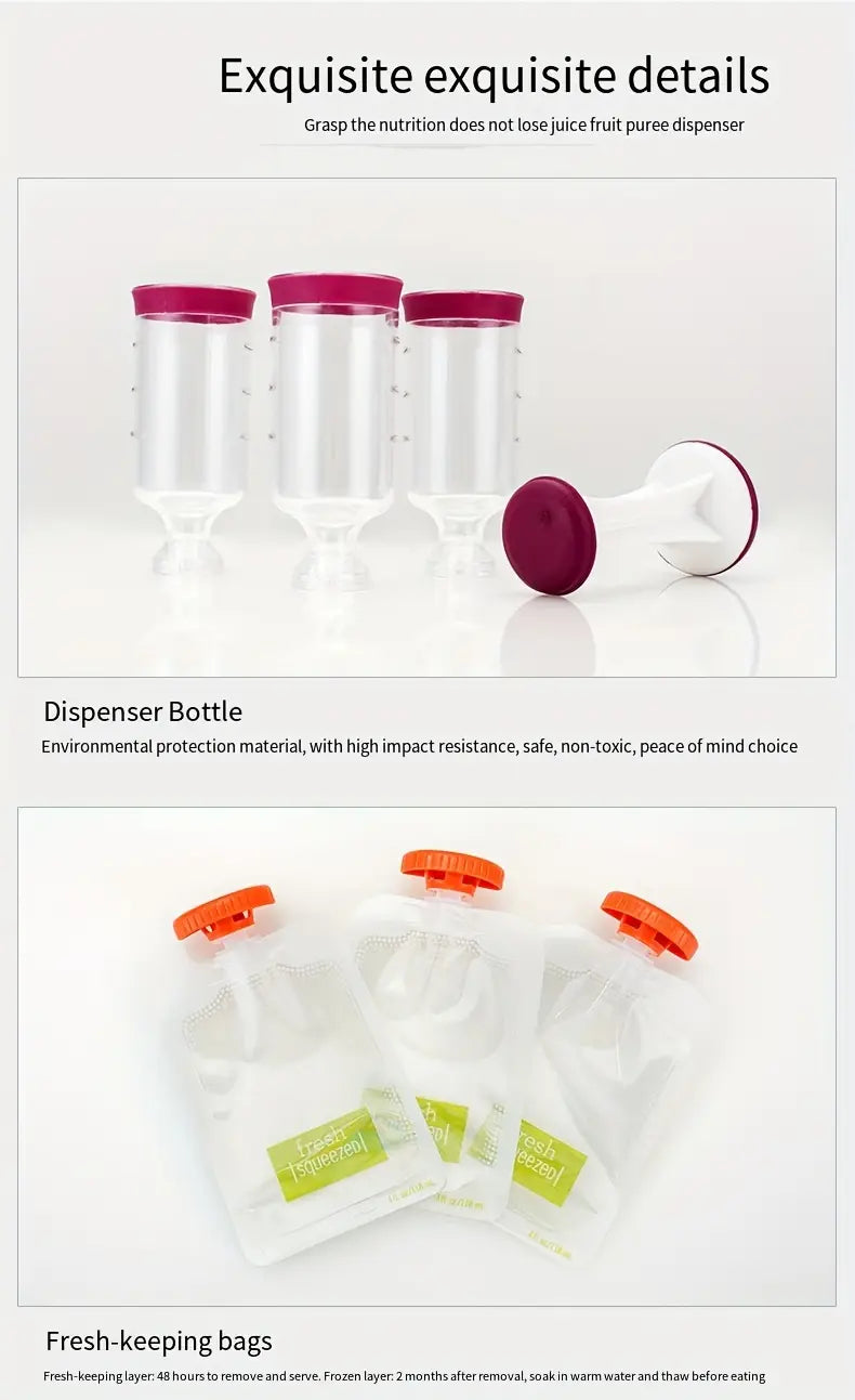 1 шт. фруктовый пюреэкструдер для домашней кухни, диспенсер, ручное производство продуктов, мешки для хранения продуктов, детали пищевой машины 7